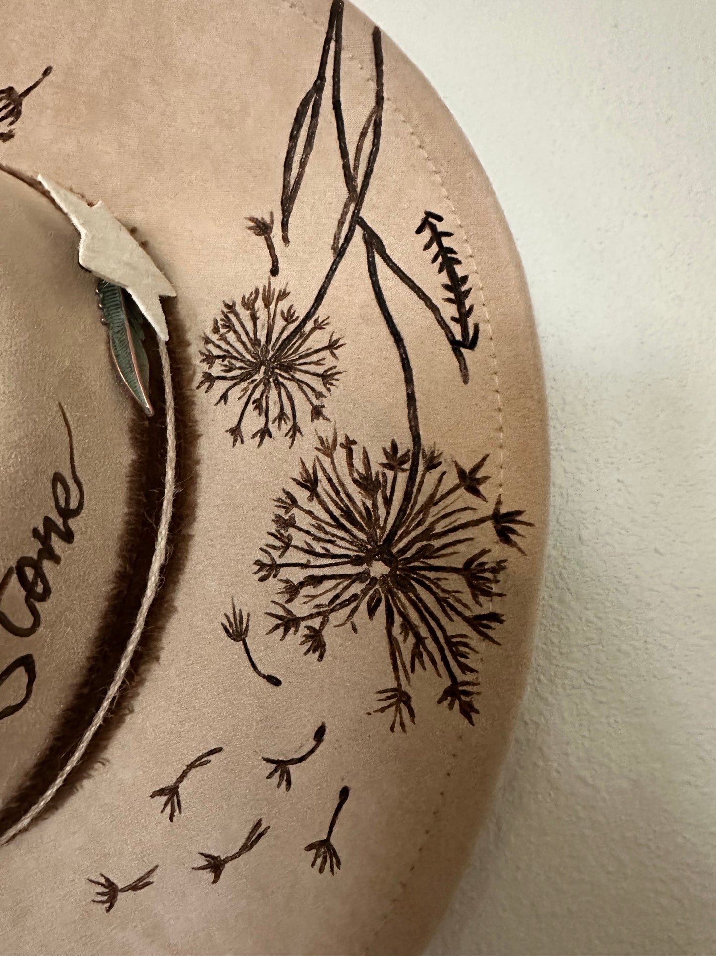 Rolling Stone - Custom Burned Hat (Vegan Suede)