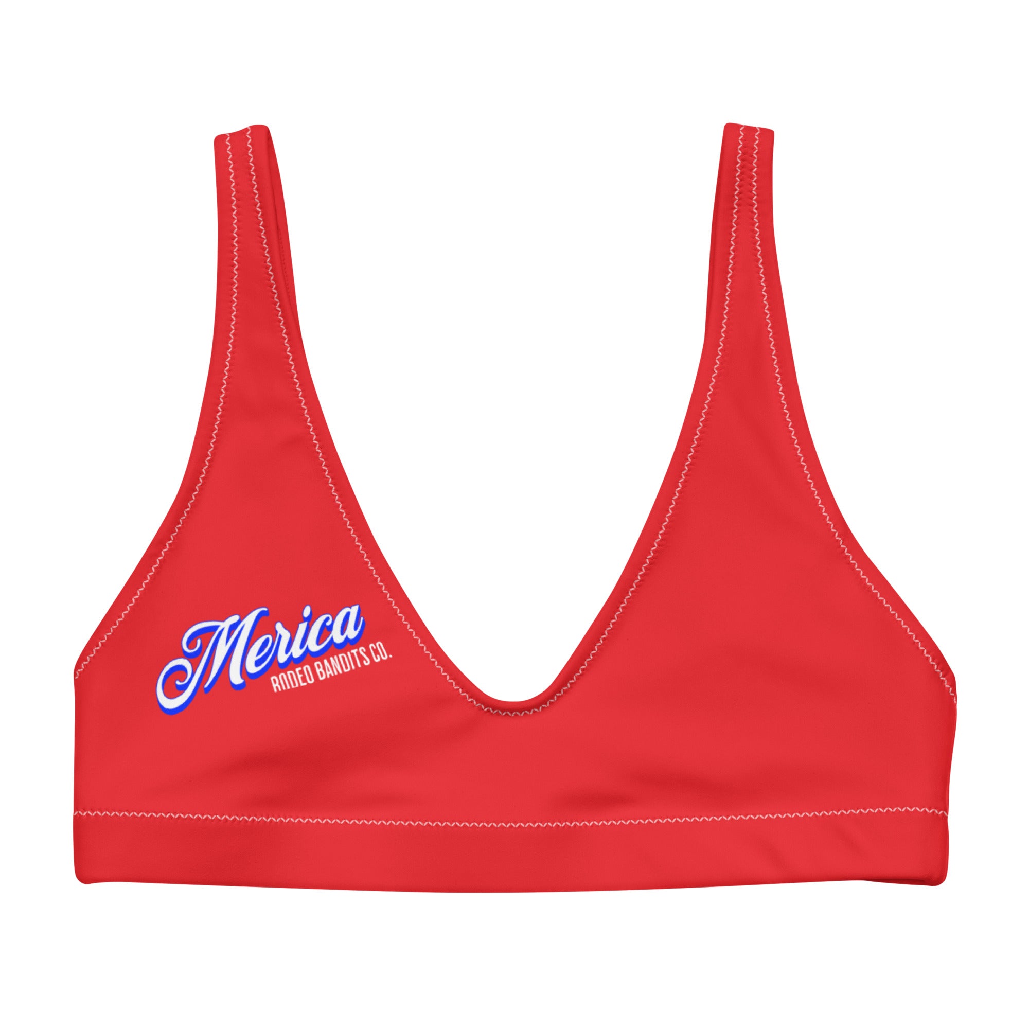 Merica Red Padded/Elastic Bikini Top (Top Only)