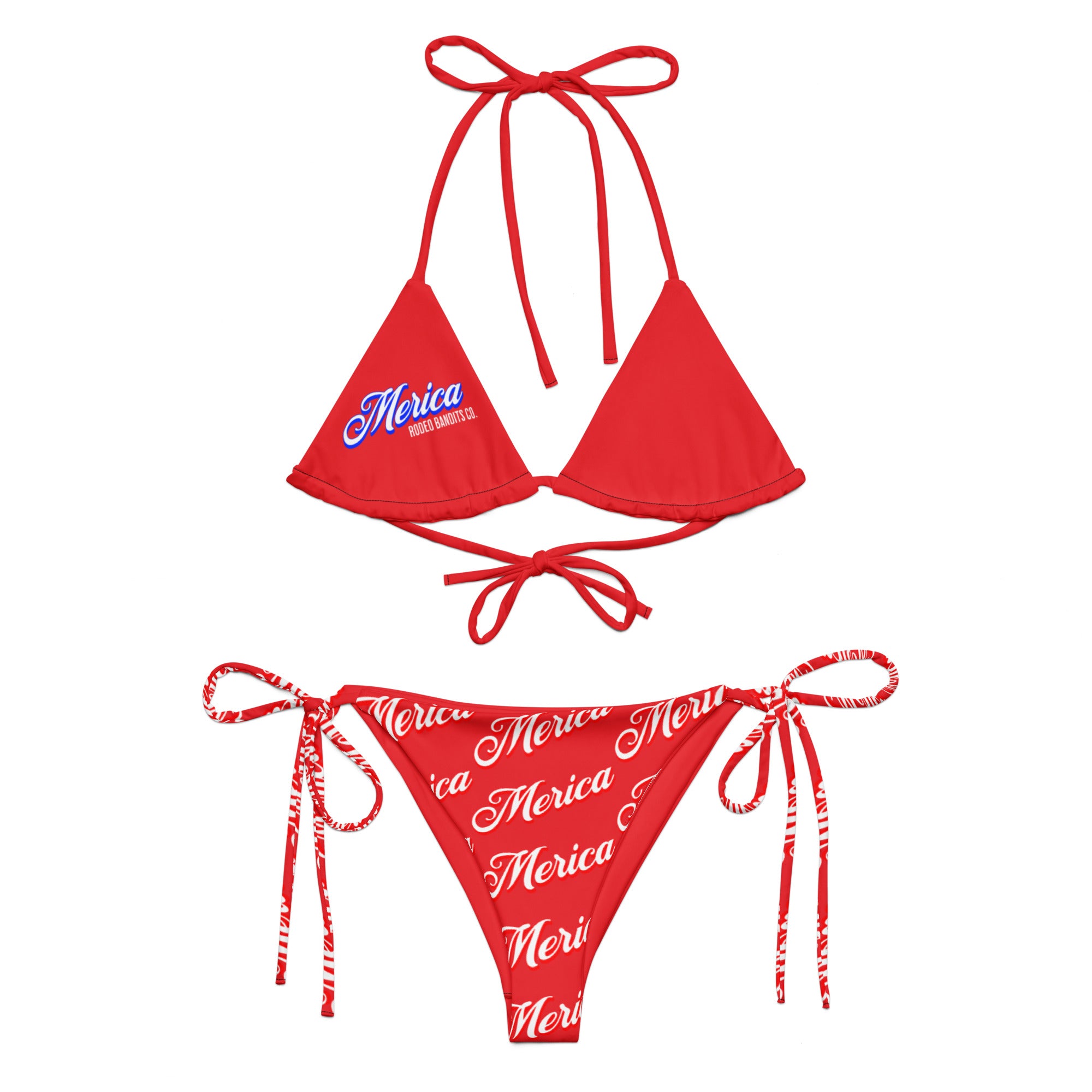 All-over print recycled string bikini