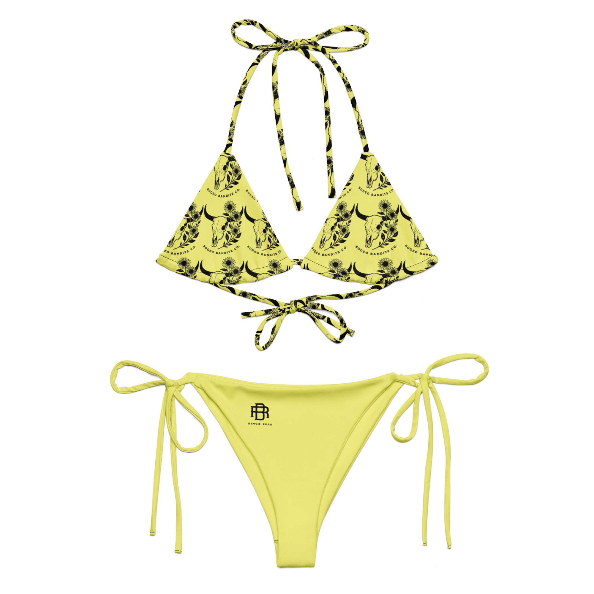 Western Sunflower Skull Bikini - Rodeo Bandits string bikini