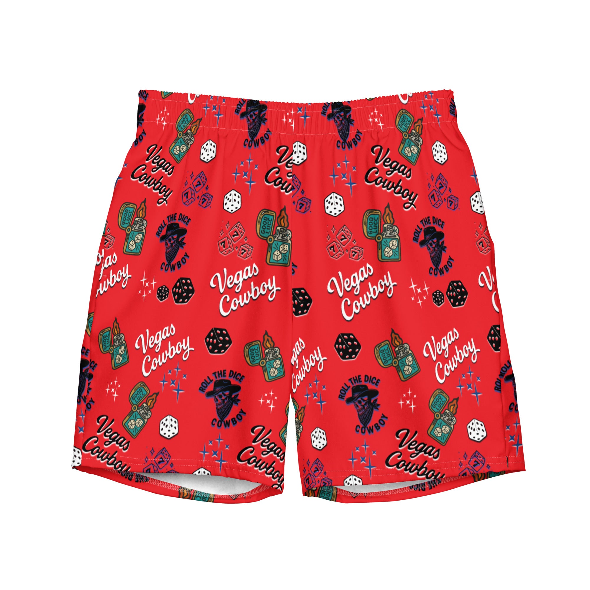 Vegas Cowboy (red) - Rodeo Bandits Swim Trunks