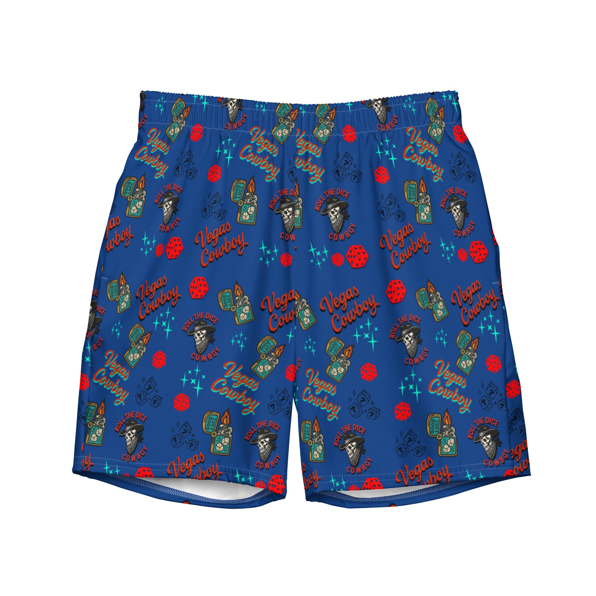 Vegas Cowboy (blue) - Rodeo Bandits Swim Trunks