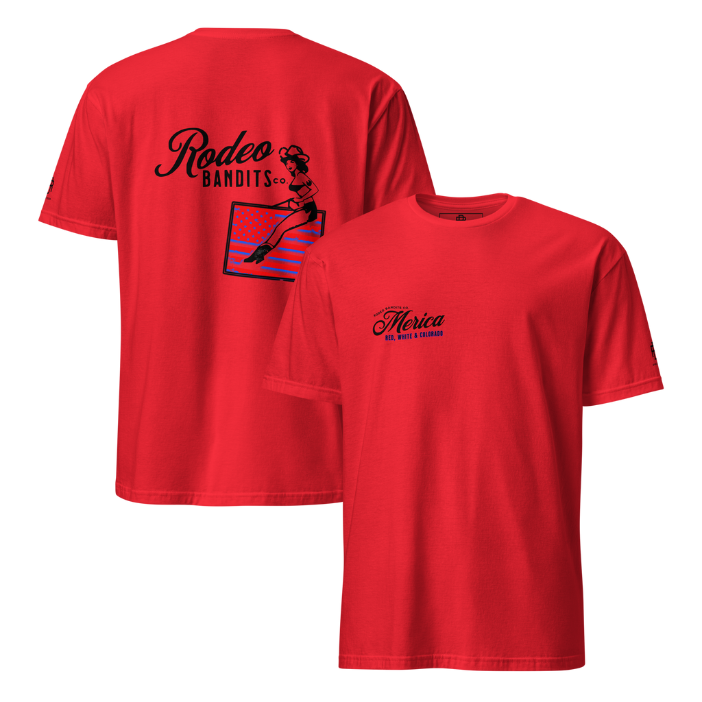MERICA Red, White & Colorado - Rodeo Bandits Short-Sleeve Unisex T-Shirt