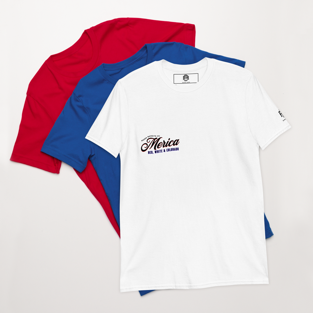 MERICA Red, White & Colorado - Rodeo Bandits Short-Sleeve Unisex T-Shirt