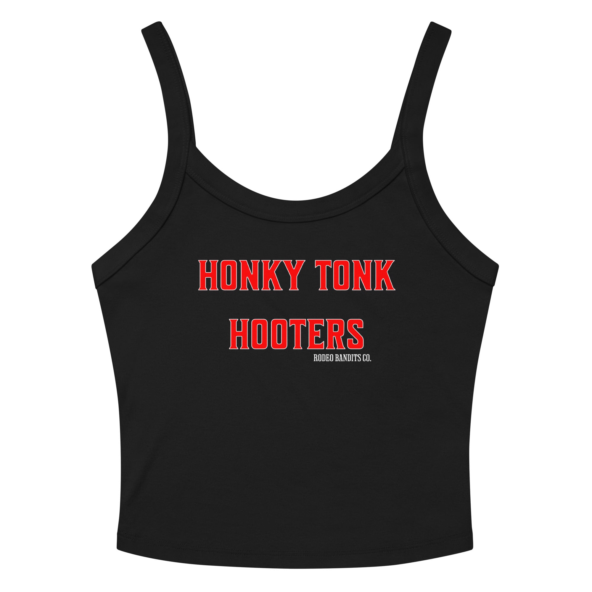 Honky Tonk Hooters (Red/Red) - Rodeo Bandits Women’s micro-rib tank top